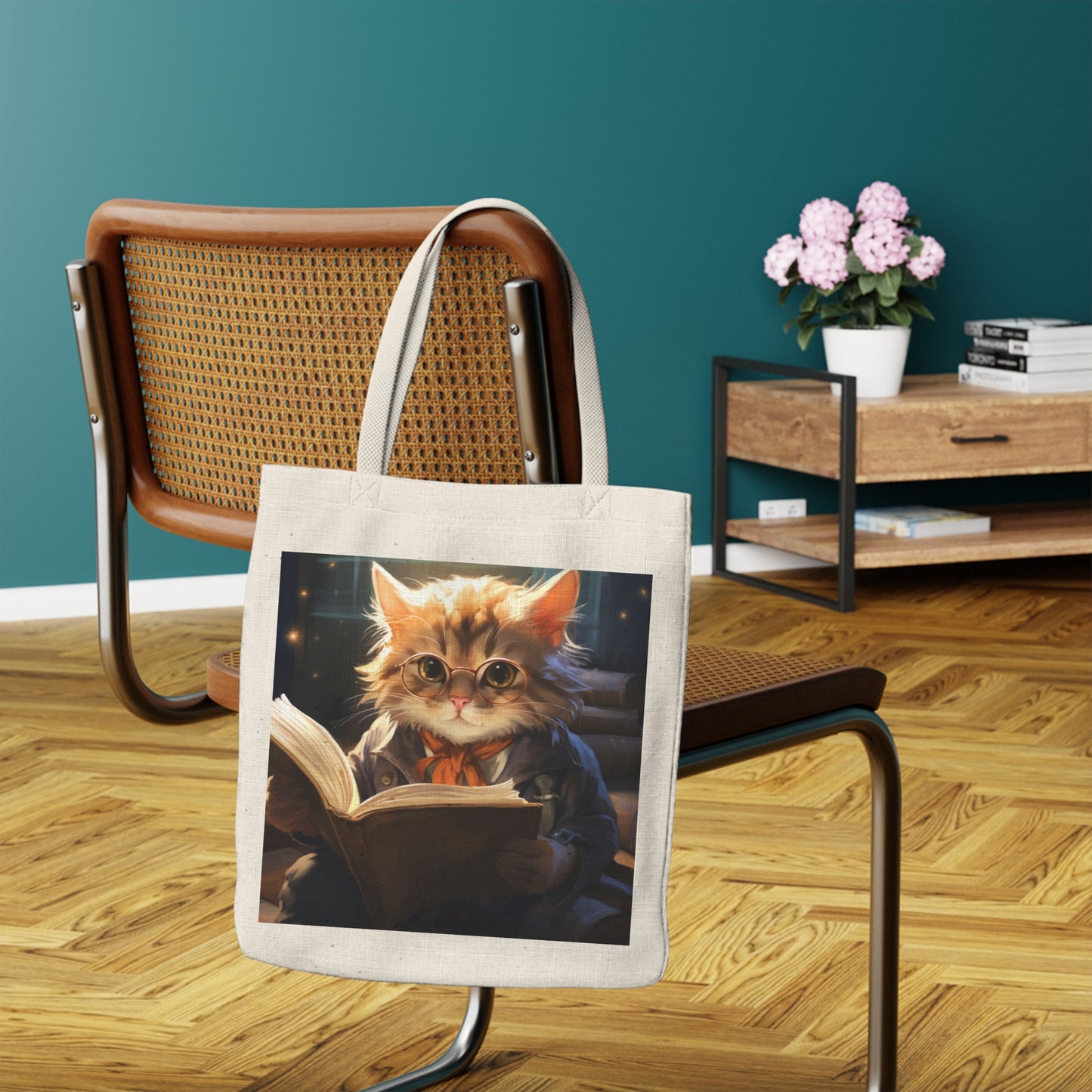 Kitty Reader - Polyester Tote Bag