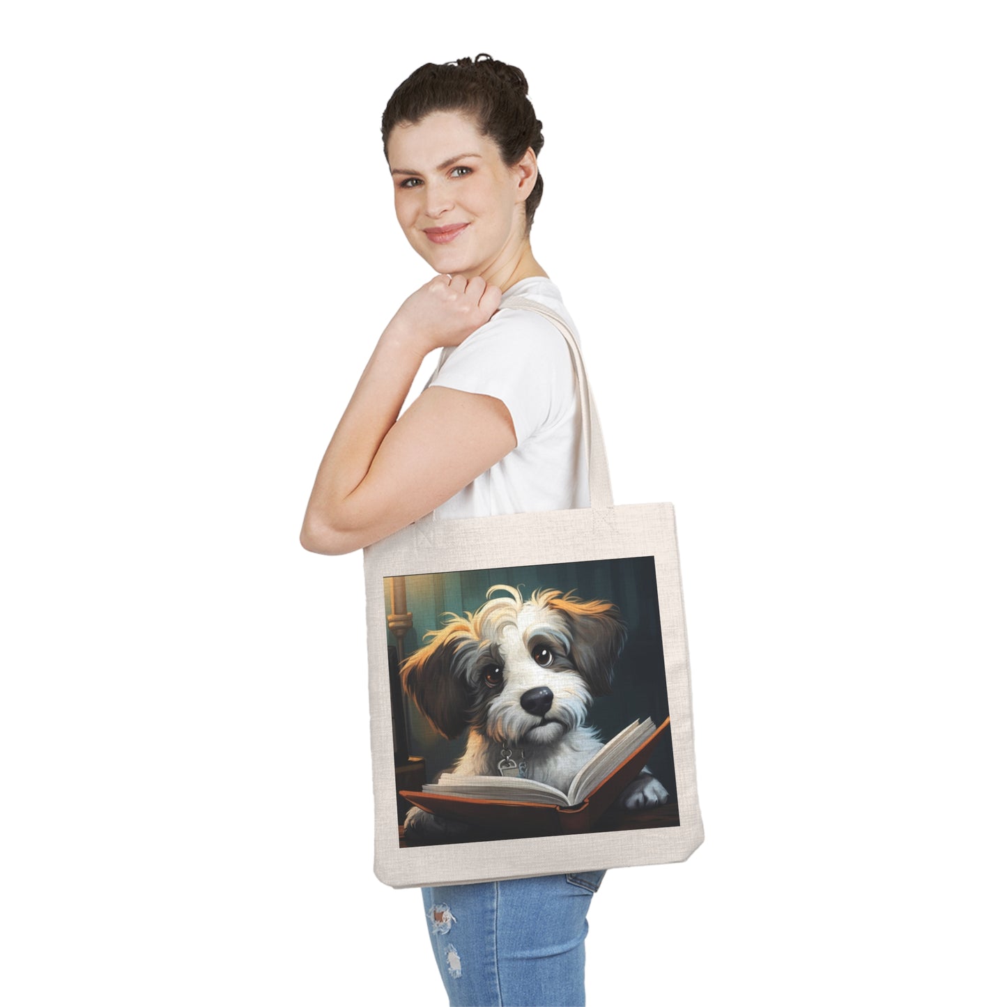 Puppy Reader - Polyester Tote Bag