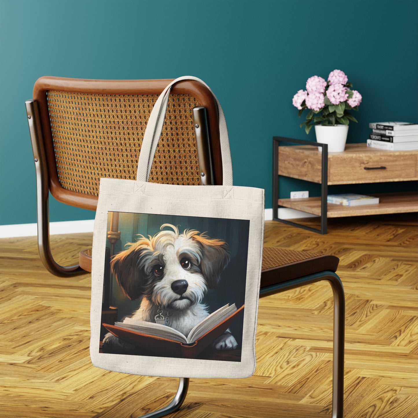 Puppy Reader - Polyester Tote Bag